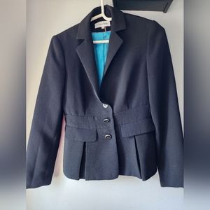 Calvin Klein black peplum suit coat